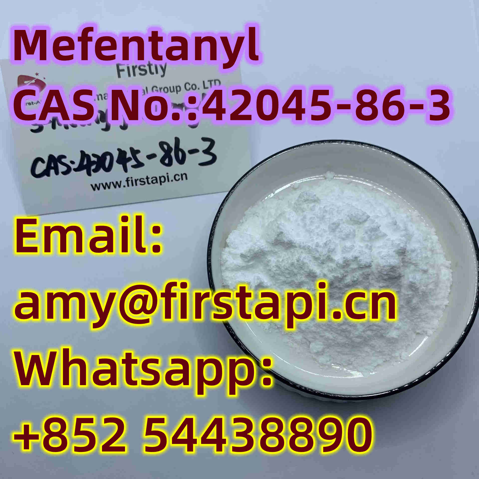 CAS No.:	42045-86-3,Whatsapp:+852 54438890,Mefentanyl,made in china - photo