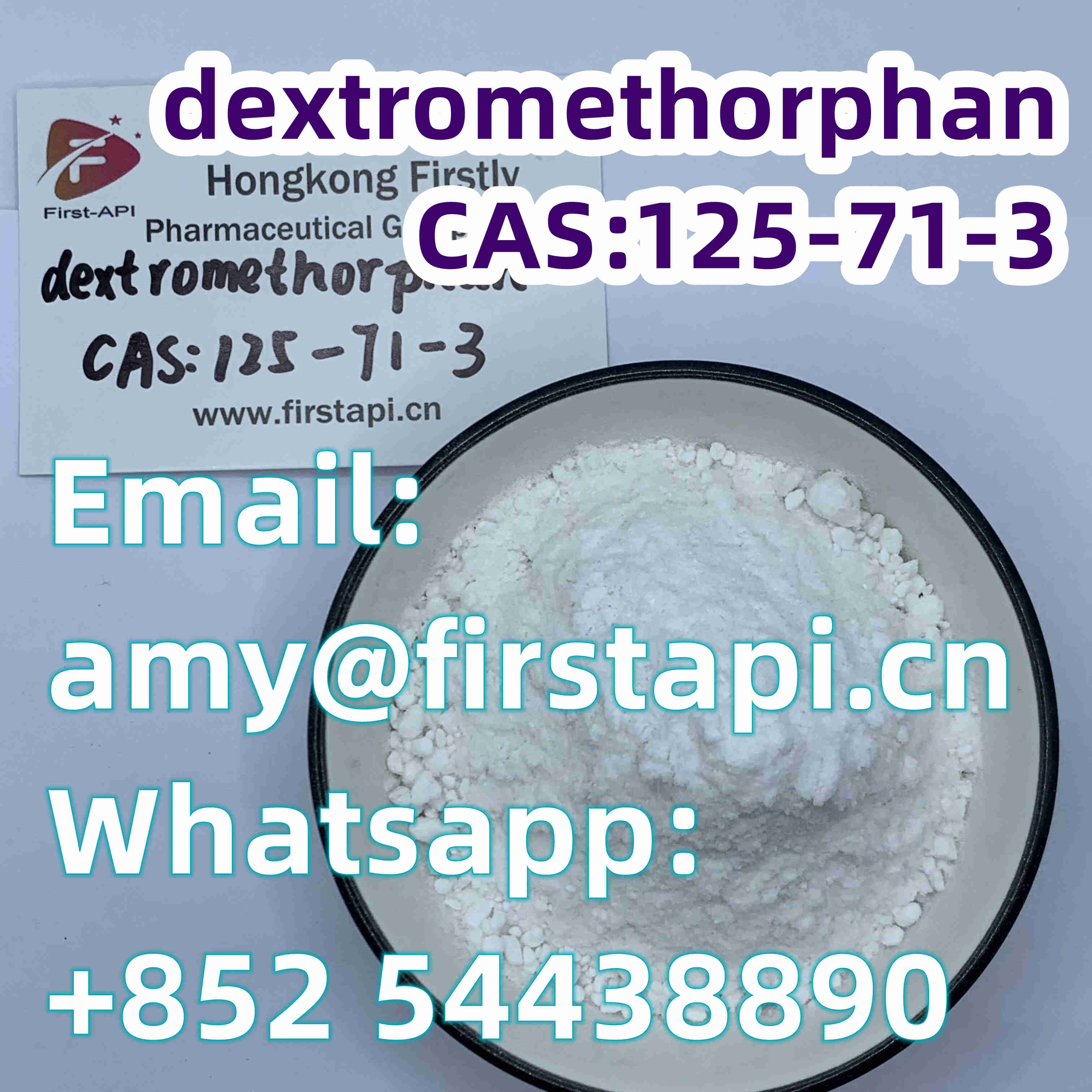 Chemical Name:	DEXTROMETHORPHAN,Whatsapp:+852 54438890,CAS No.:	125-71-3,salable - photo
