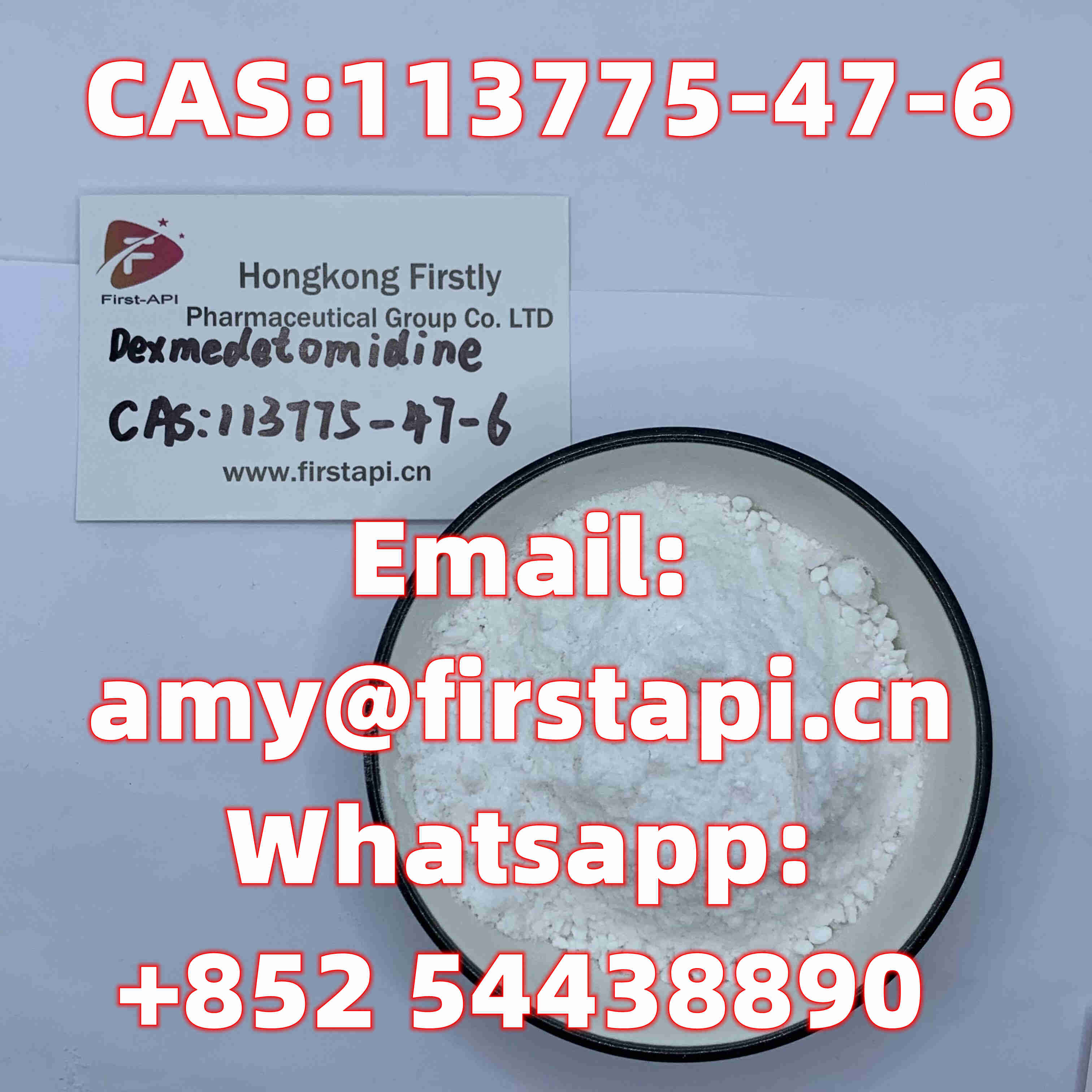 Whatsapp:+852 54438890  DexmedetomidineHclC13H16N2.Hcl  CAS No.:	113775-47-6 - photo