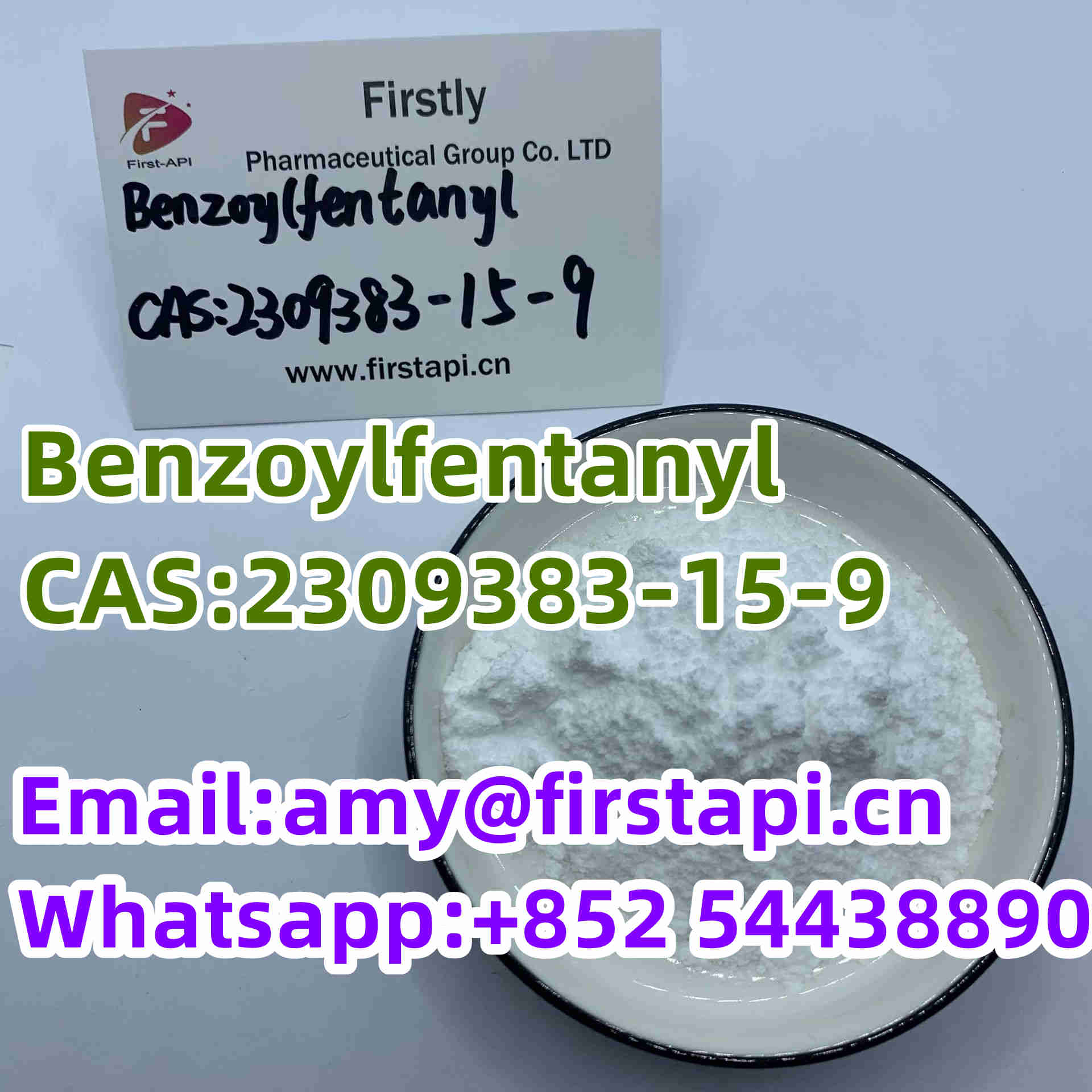 Whatsapp:+852 54438890,CAS No.:	2309383-15-9,Chemical Name:	Benzoylfentanyl,, - photo